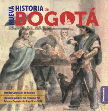 Portada de la Revista Nueva Historia de Bogotá N° 2 con una ilustración de Ramón Torres Méndez.