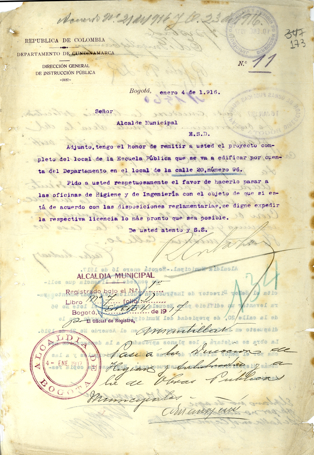 5.) Licencia de Construccin Escuela Municipal Fecha de elaboracion- enero 4 de 1916.jpg