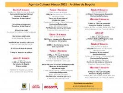 Agenda Cultural marzo 2021