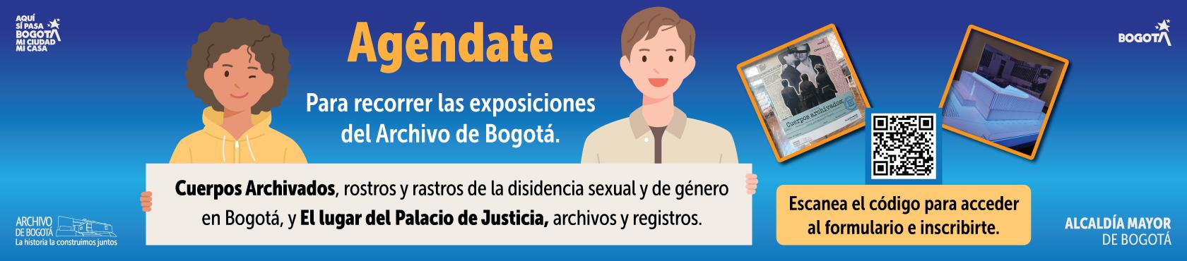 Pieza gráfica de invitación a programar el recorrido por las exposiciones