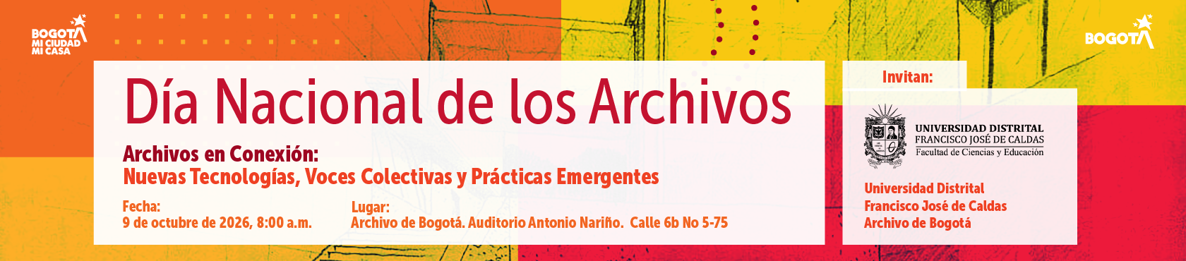 Pieza gráfica con información del evento