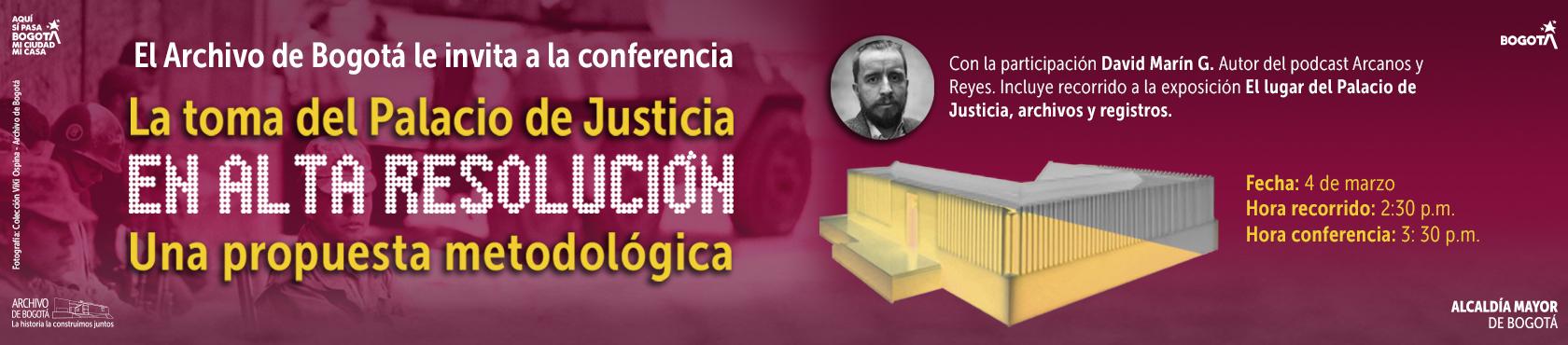 Pieza gráfica con información de la conferencia y el expositor.